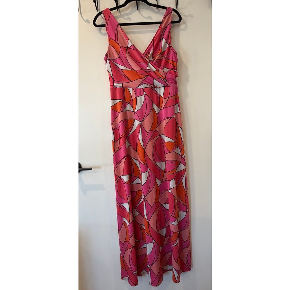 Pink Geomteric Maxi Dress Studio By Tiana B. Stretchy Summer Elegant Casual